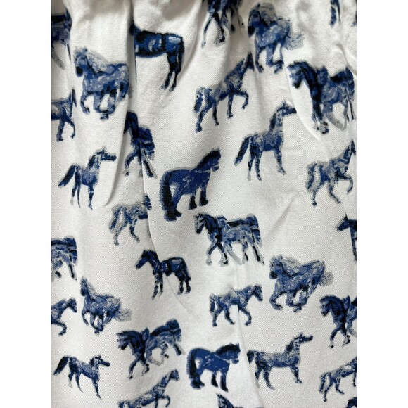 Sweet Magnolia Girls Sz 3T Blue White Horse Sleeveless A-line Dress Western - Picture 2 of 4